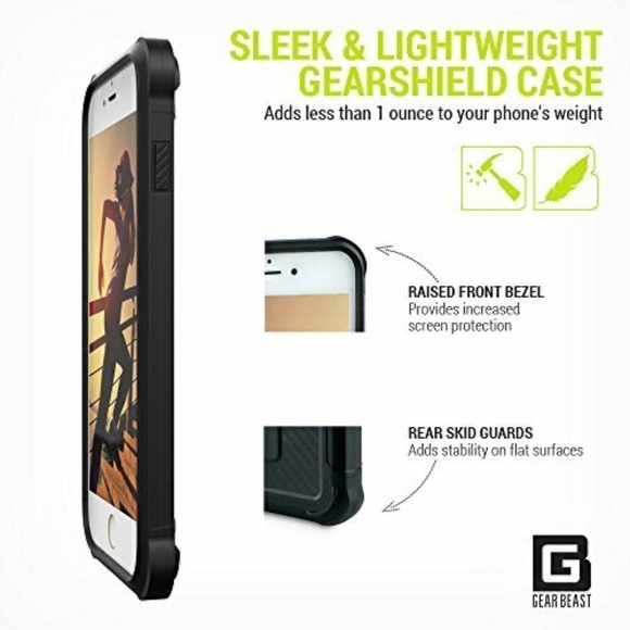 NEW Gear Beast iPhone 7/8 Plus Case Slim Military-Grade Protection Black & Pink - Picture 4 of 8